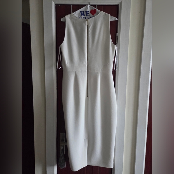 Ted Baker Astriid Seam Detail Elegant Ivory  Sleeveless Pencil Dress, Sz 3 - Picture 7 of 8